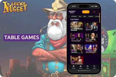 Table Games and Live Casino Options on Lucky Nugget